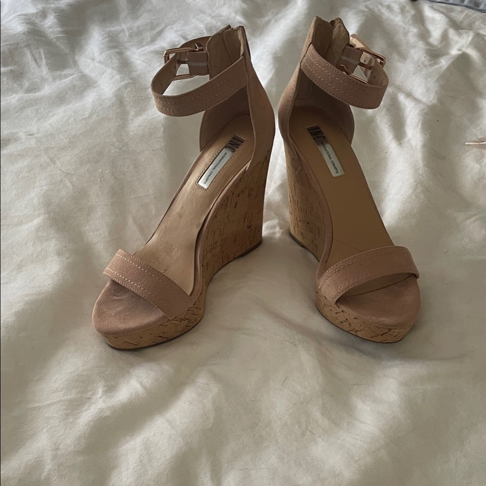 INC International Concepts Beige Wedge cork Sandals